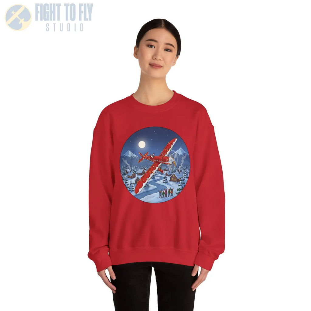 Ryan ST-A (Variation 2) with Santa at the Controls – Holiday Sweater - Sweatshirt - Pilot gifts - WWII warbird t-shirt