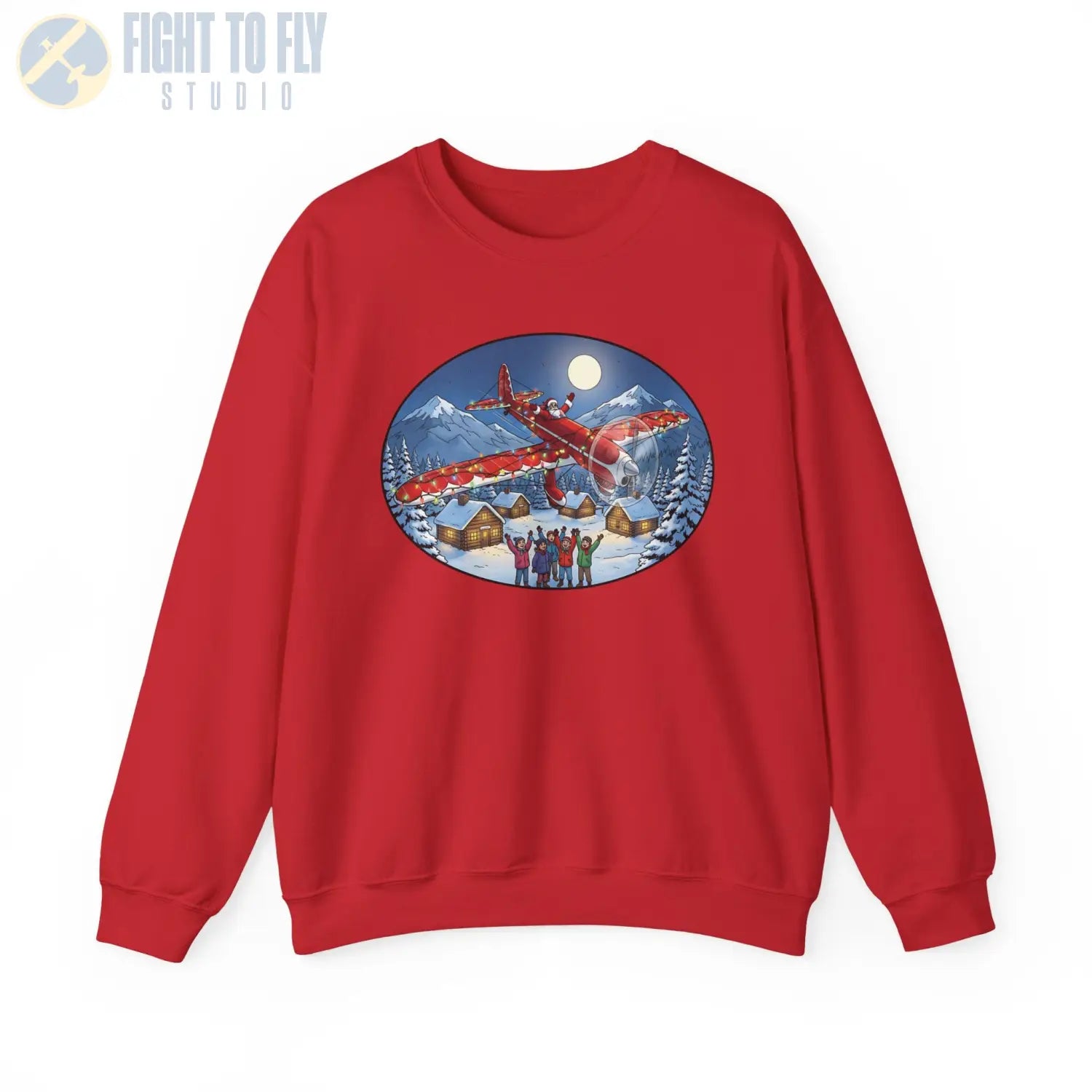 Ryan ST-A with Santa at the Controls – Holiday Sweater - Sweatshirt - Pilot gifts - WWII warbird t-shirt