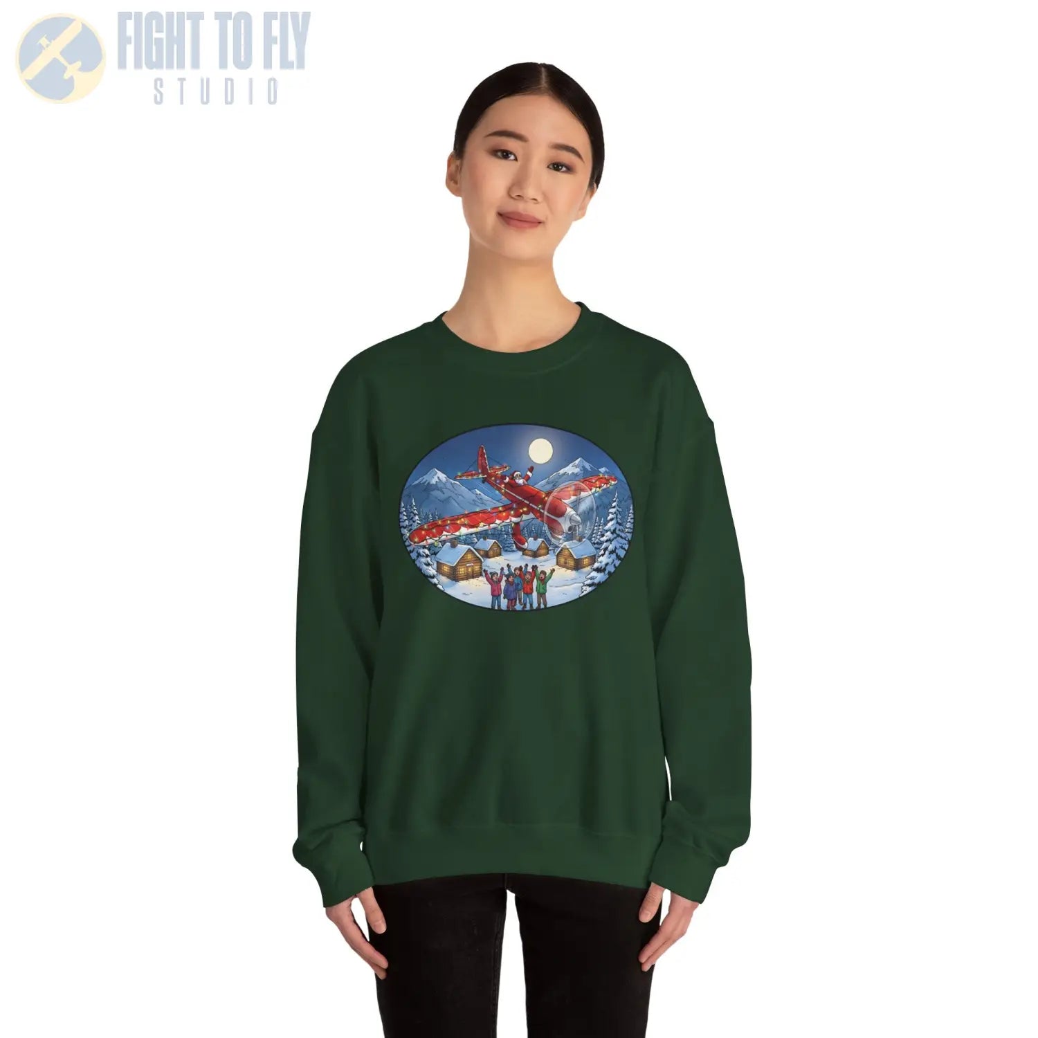 Ryan ST-A with Santa at the Controls – Holiday Sweater - Sweatshirt - Pilot gifts - WWII warbird t-shirt