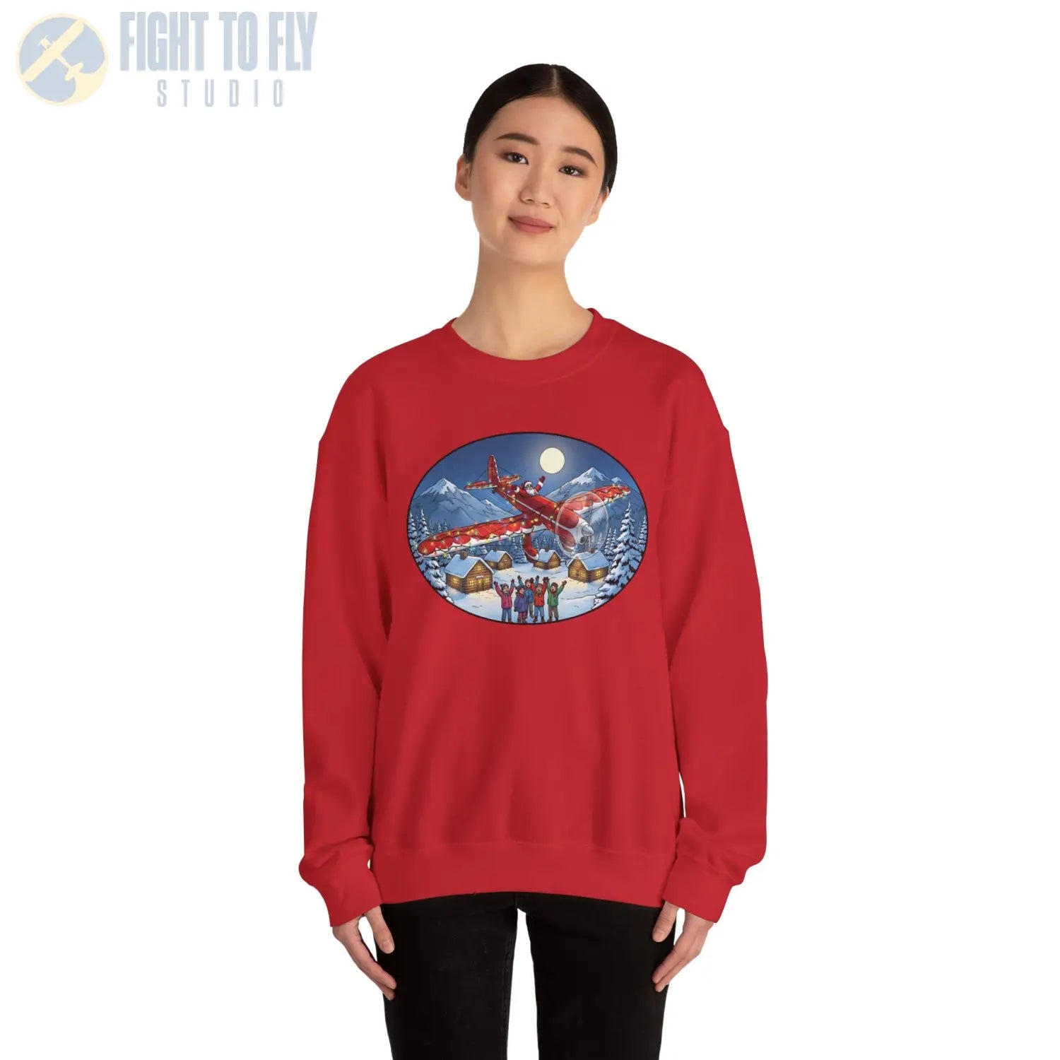 Ryan ST-A with Santa at the Controls – Holiday Sweater - Sweatshirt - Pilot gifts - WWII warbird t-shirt