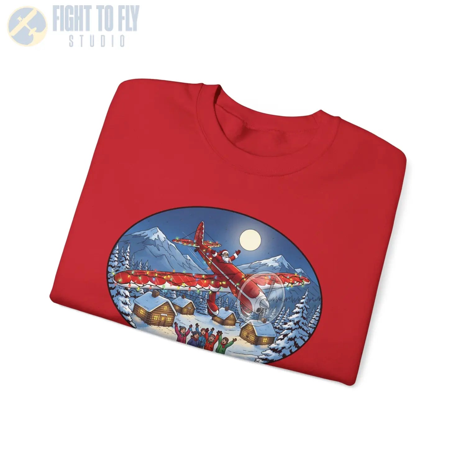 Ryan ST-A with Santa at the Controls – Holiday Sweater - Sweatshirt - Pilot gifts - WWII warbird t-shirt