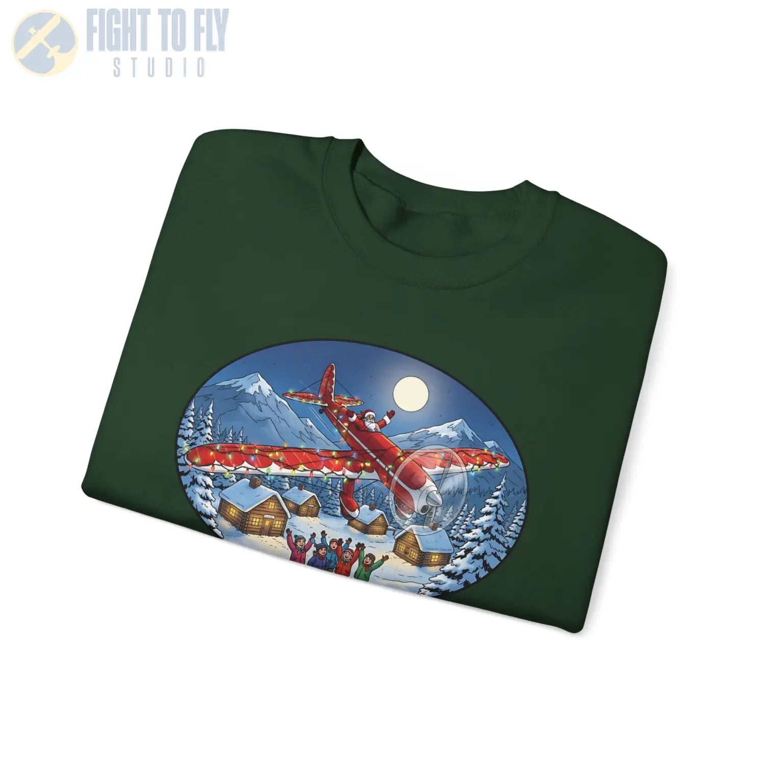 Ryan ST-A with Santa at the Controls – Holiday Sweater - Sweatshirt - Pilot gifts - WWII warbird t-shirt