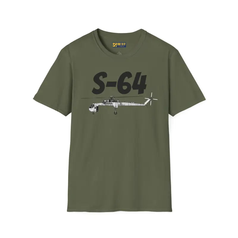 S-64 Skycrane Side Profile T-Shirt - Pilot gifts - WWII warbird t-shirt