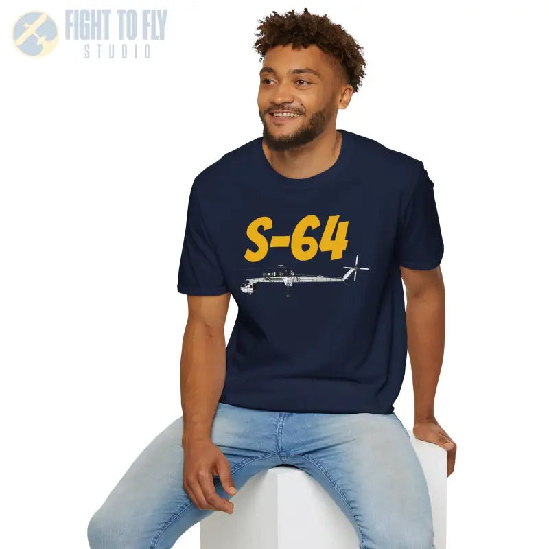 S-64 Skycrane Side Profile T-Shirt - Pilot gifts - WWII warbird t-shirt