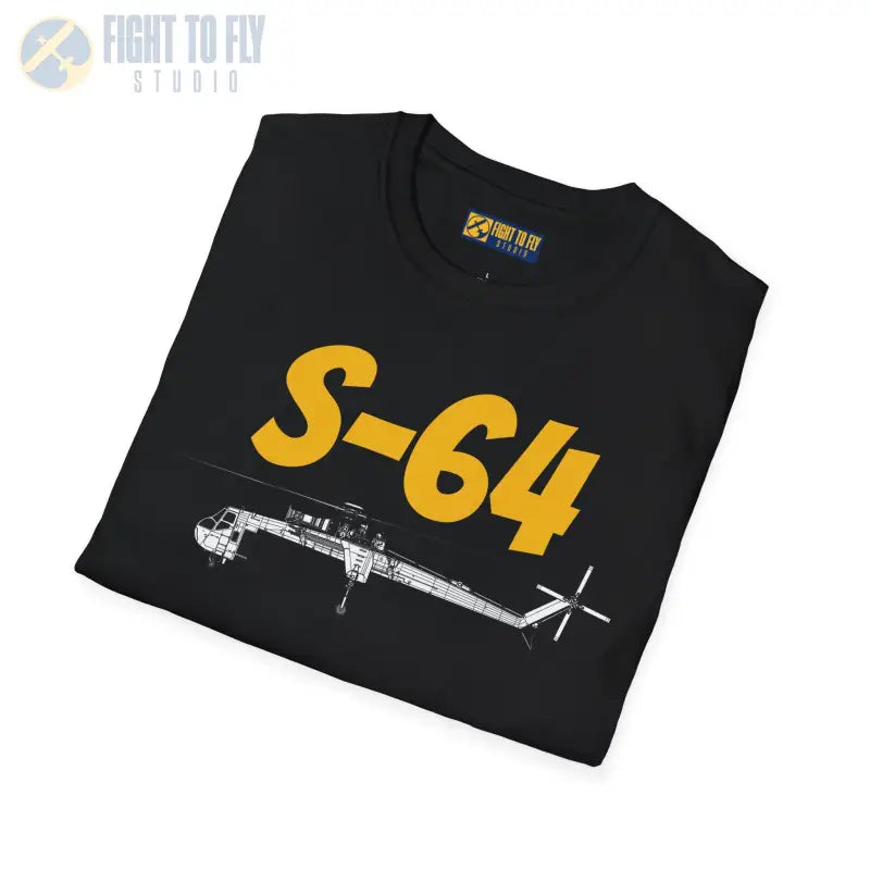 S-64 Skycrane Side Profile T-Shirt - Pilot gifts - WWII warbird t-shirt