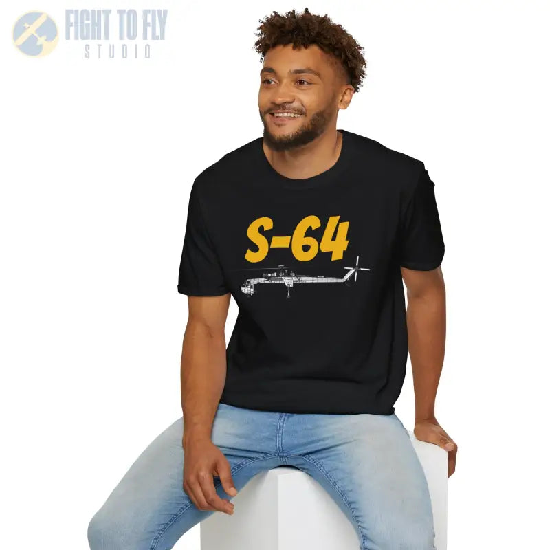 S-64 Skycrane Side Profile T-Shirt - Pilot gifts - WWII warbird t-shirt