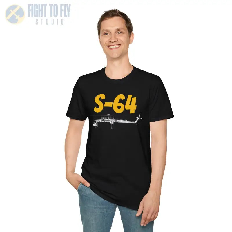 S-64 Skycrane Side Profile T-Shirt - Pilot gifts - WWII warbird t-shirt