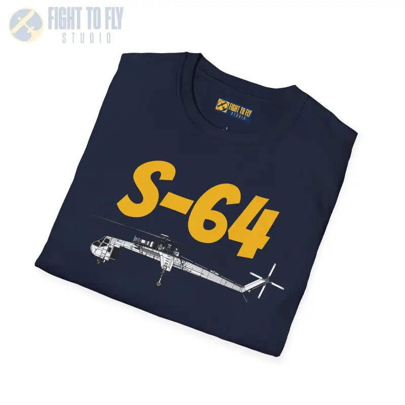 S-64 Skycrane Side Profile T-Shirt - Pilot gifts - WWII warbird t-shirt