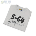 S-64 Skycrane Side Profile T-Shirt - Pilot gifts - WWII warbird t-shirt