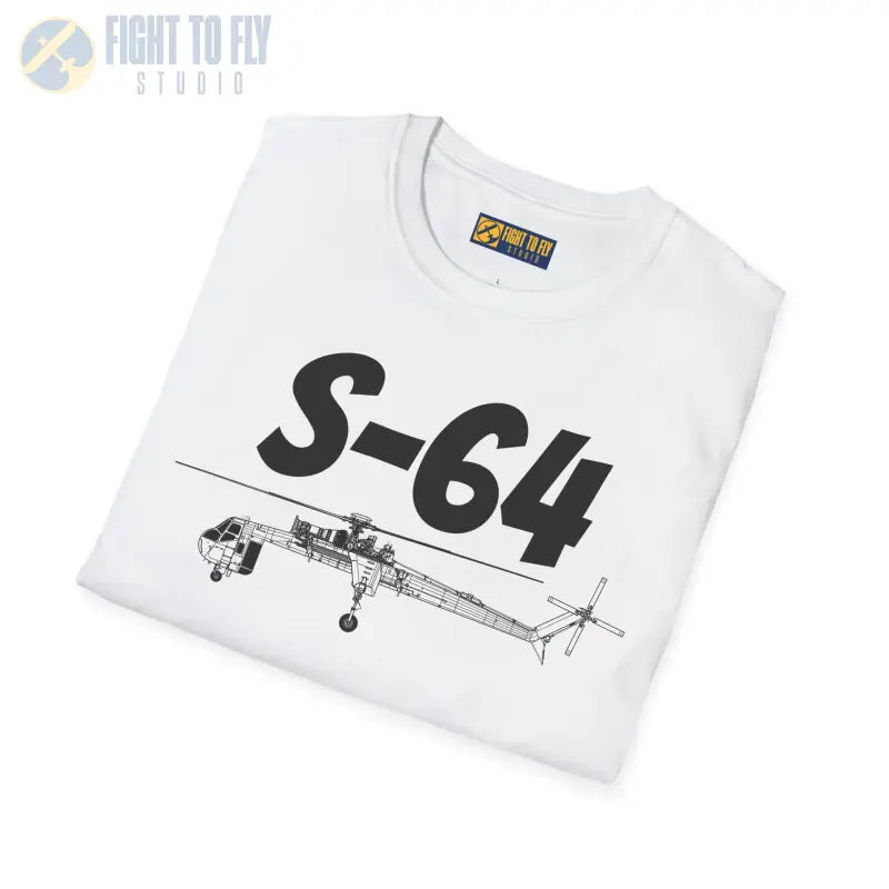 S-64 Skycrane Side Profile T-Shirt - Pilot gifts - WWII warbird t-shirt