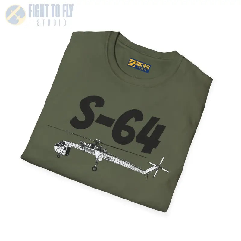 S-64 Skycrane Side Profile T-Shirt - Pilot gifts - WWII warbird t-shirt