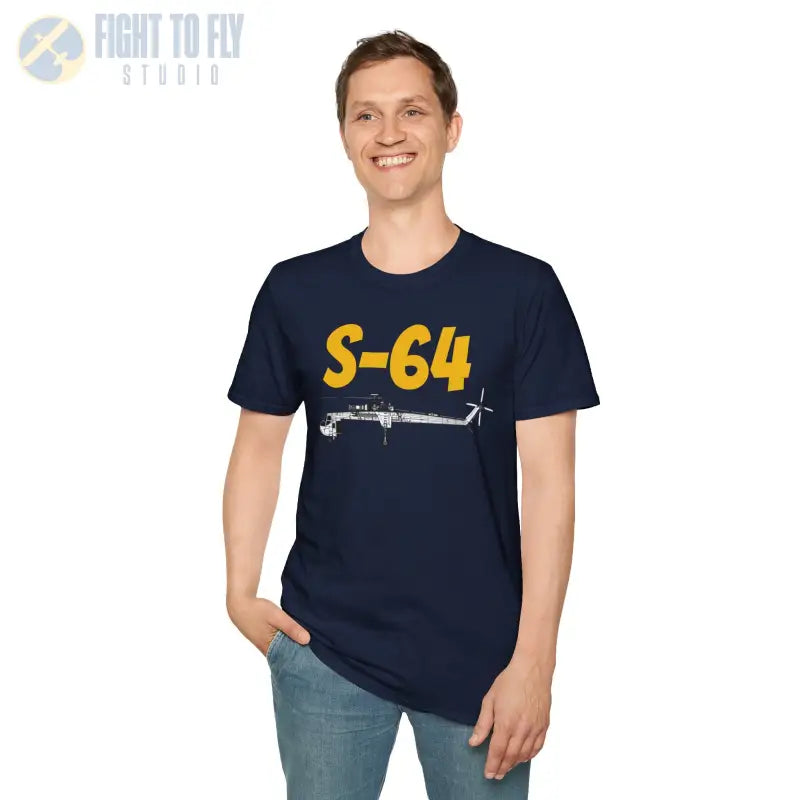 S-64 Skycrane Side Profile T-Shirt - Pilot gifts - WWII warbird t-shirt