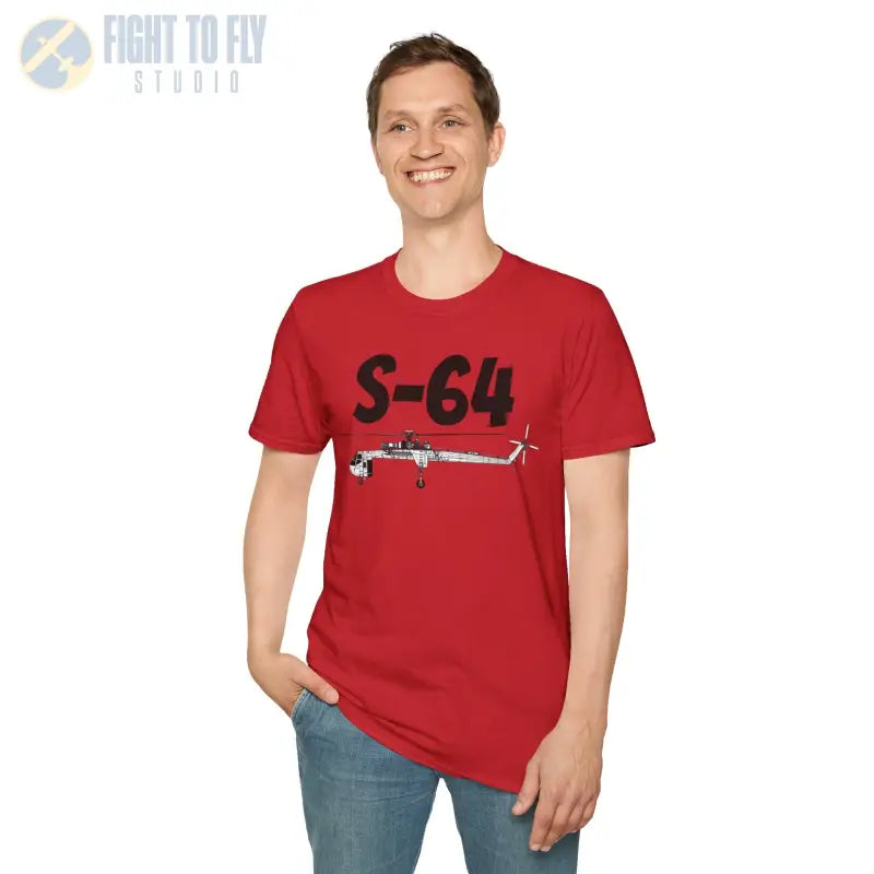 S-64 Skycrane Side Profile T-Shirt - Pilot gifts - WWII warbird t-shirt