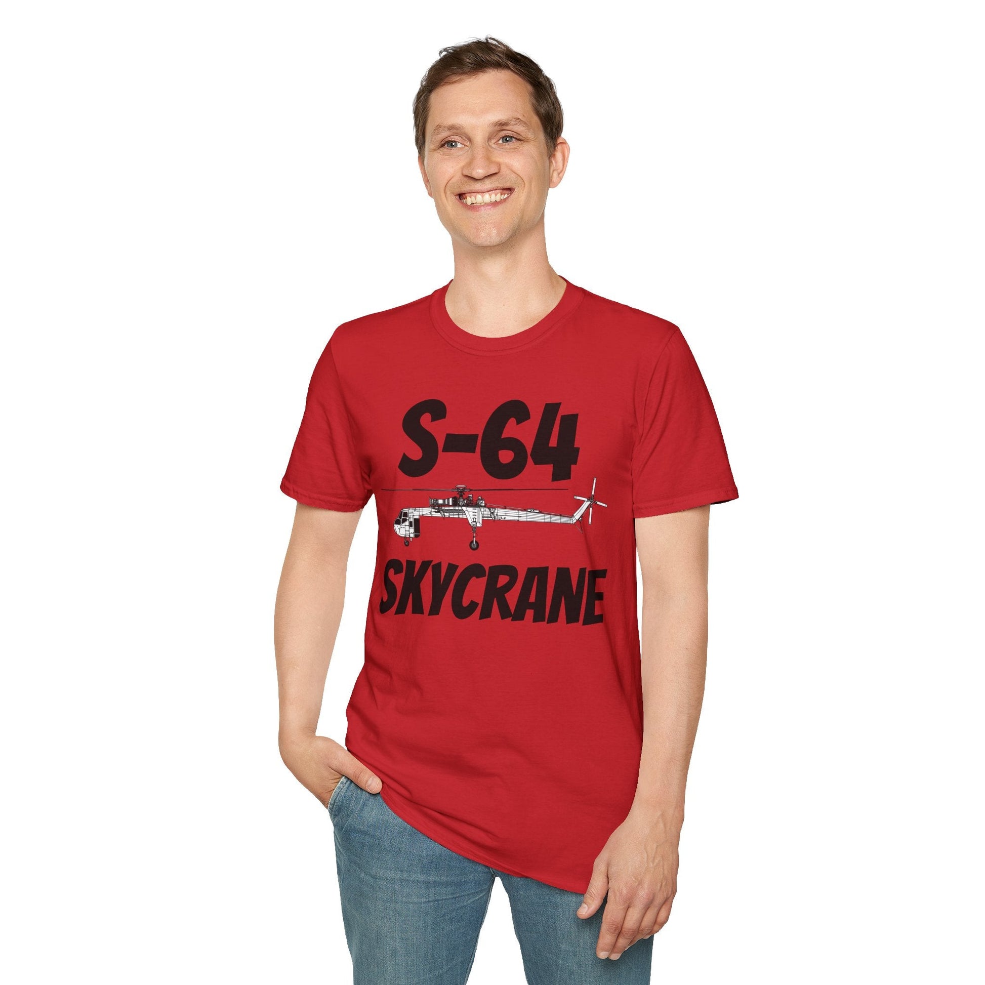 S-64 Skycrane Side Profile T-Shirt – Heavy Lift Helicopter Tee - Gifts for pilots - Aviation apparel