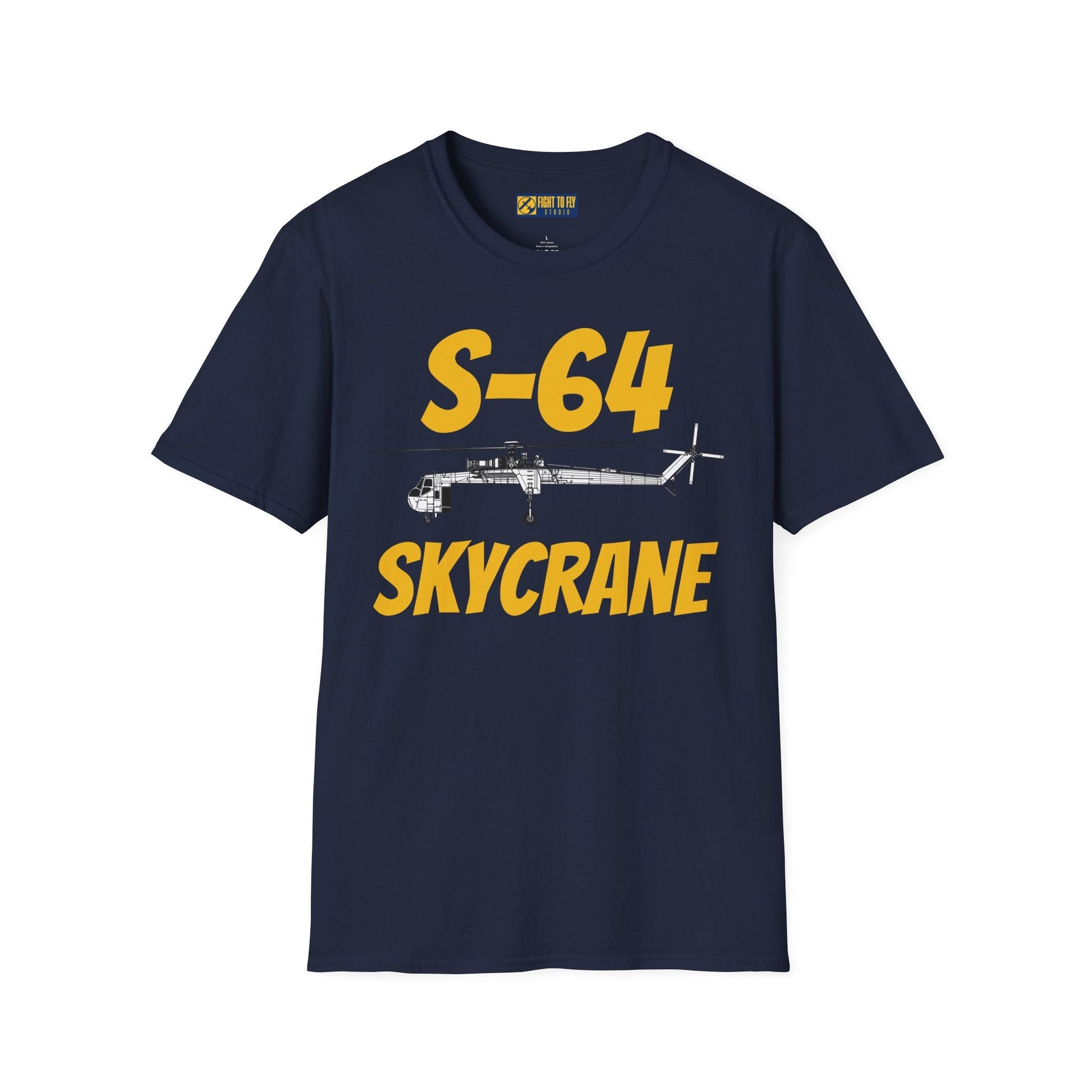 S-64 Skycrane Side Profile T-Shirt – Heavy Lift Helicopter Tee - Gifts for pilots - Aviation apparel