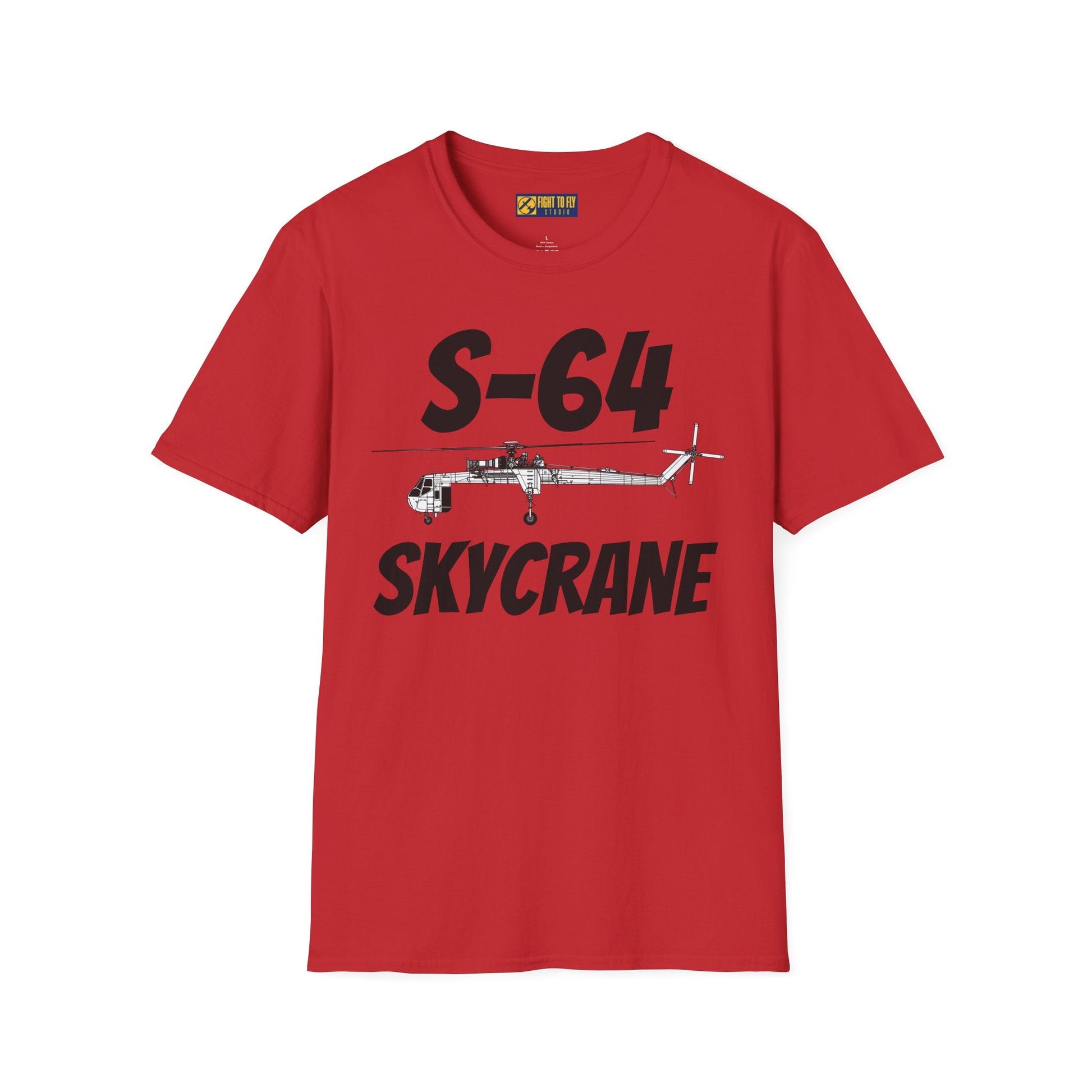 S-64 Skycrane Side Profile T-Shirt – Heavy Lift Helicopter Tee - Gifts for pilots - Aviation apparel