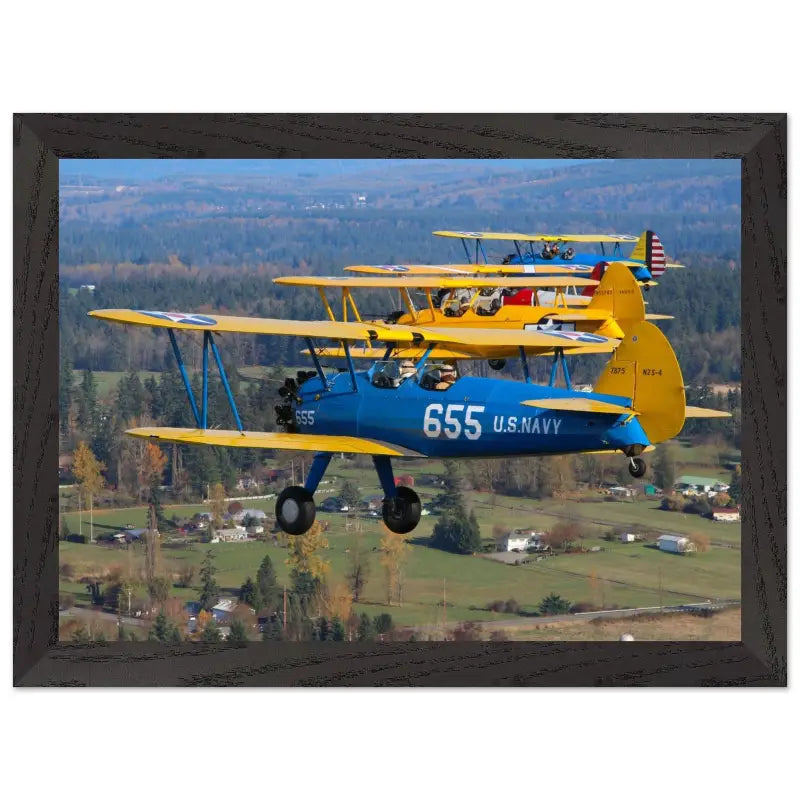 Service Colors: Stearman Formation Flight - Print Material - Pilot gifts - WWII warbird t-shirt