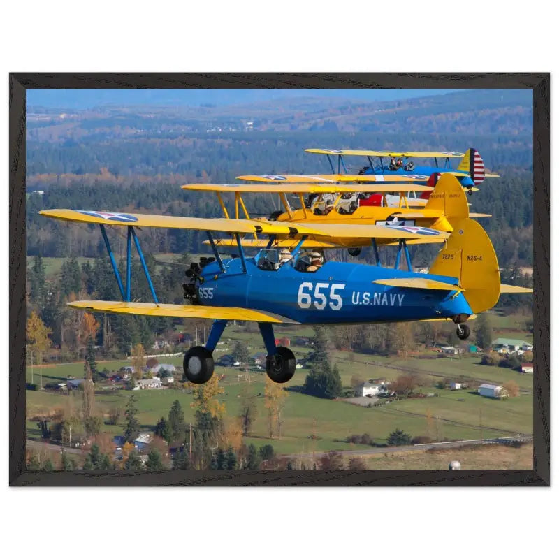 Service Colors: Stearman Formation Flight - Print Material - Gifts for pilots - Aviation apparel