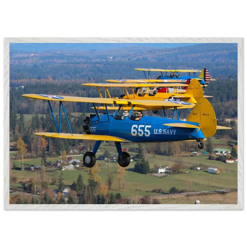 Service Colors: Stearman Formation Flight - Print Material - Gifts for pilots - Aviation apparel