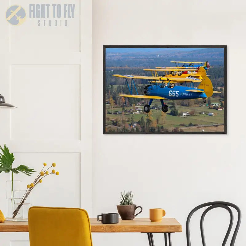 Service Colors: Stearman Formation Flight - Print Material - Gifts for pilots - Aviation apparel