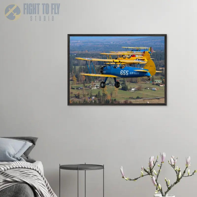 Service Colors: Stearman Formation Flight - Print Material - Gifts for pilots - Aviation apparel