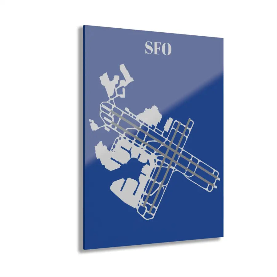 SFO - San Francisco International Acrylic Print - Home Decor - Pilot gifts - WWII warbird t-shirt
