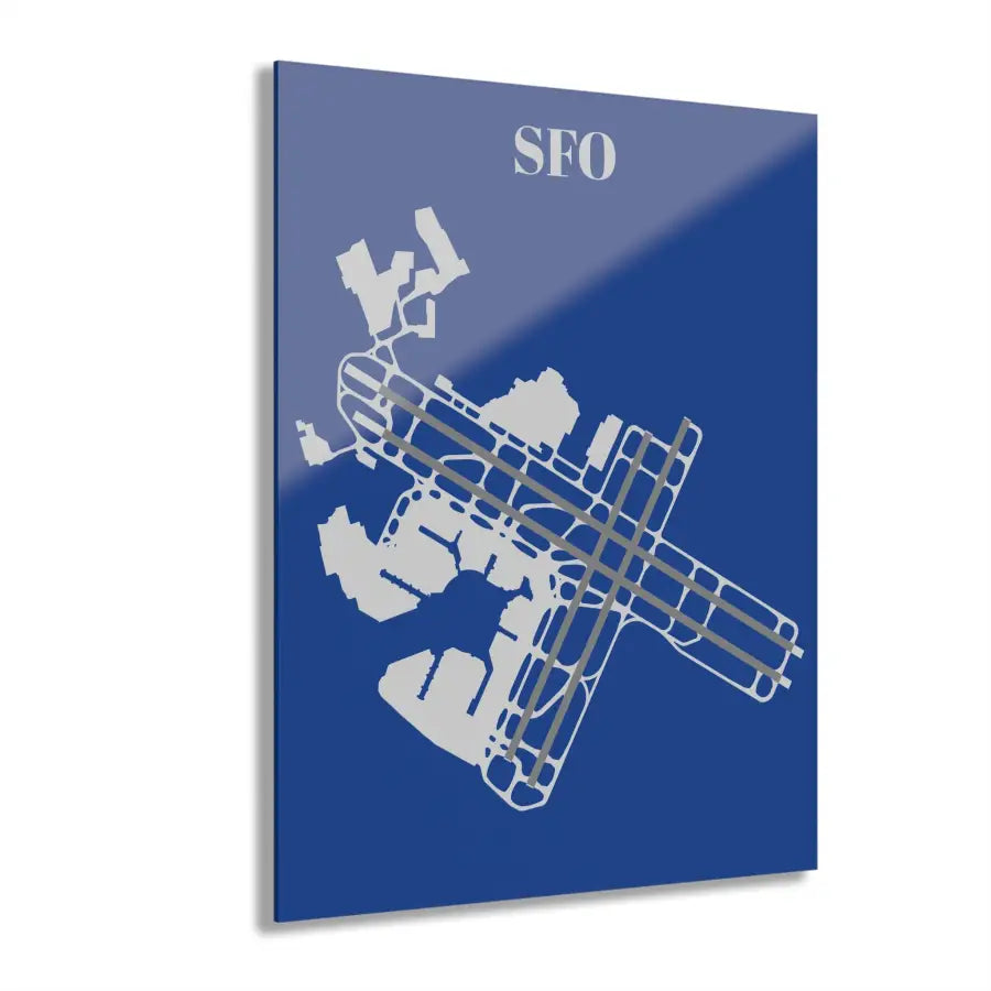 SFO - San Francisco International Acrylic Print - Home Decor - Pilot gifts - WWII warbird t-shirt