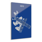 SFO - San Francisco International Acrylic Print - Home Decor - Pilot gifts - WWII warbird t-shirt