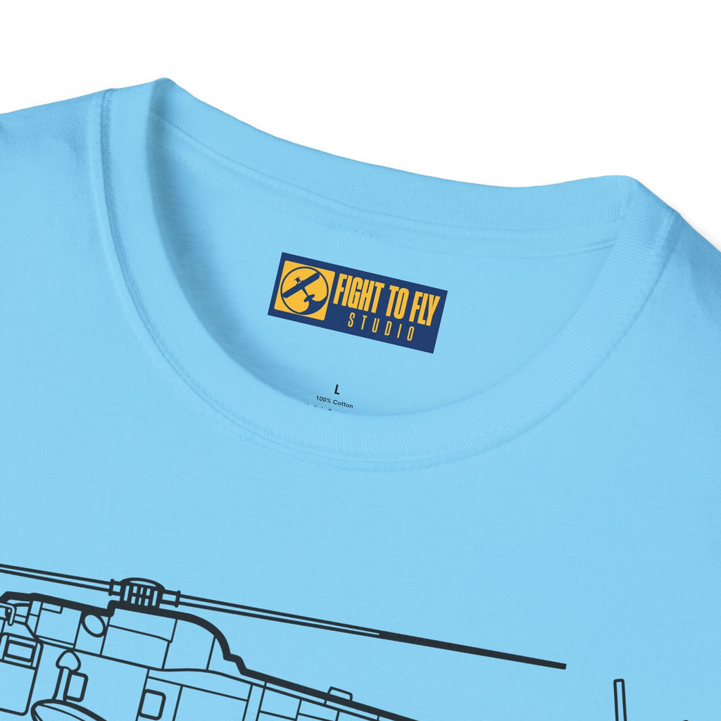 SH-3 T-Shirt – Sea King Anti-Submarine Helicopter Aviation Tee - Pilot gifts - WWII warbird t-shirt