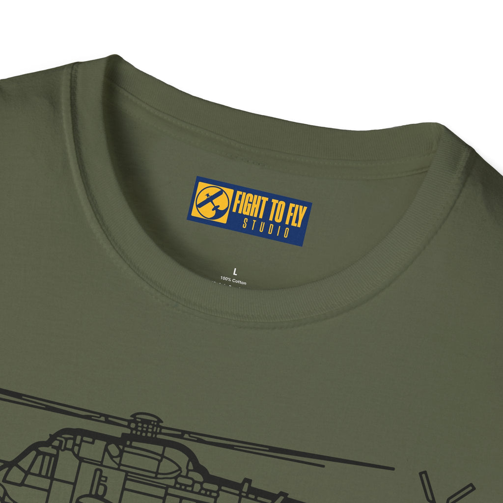 SH-61 T-Shirt – Naval Helicopter Aircraft Tee - Pilot gifts - WWII warbird t-shirt