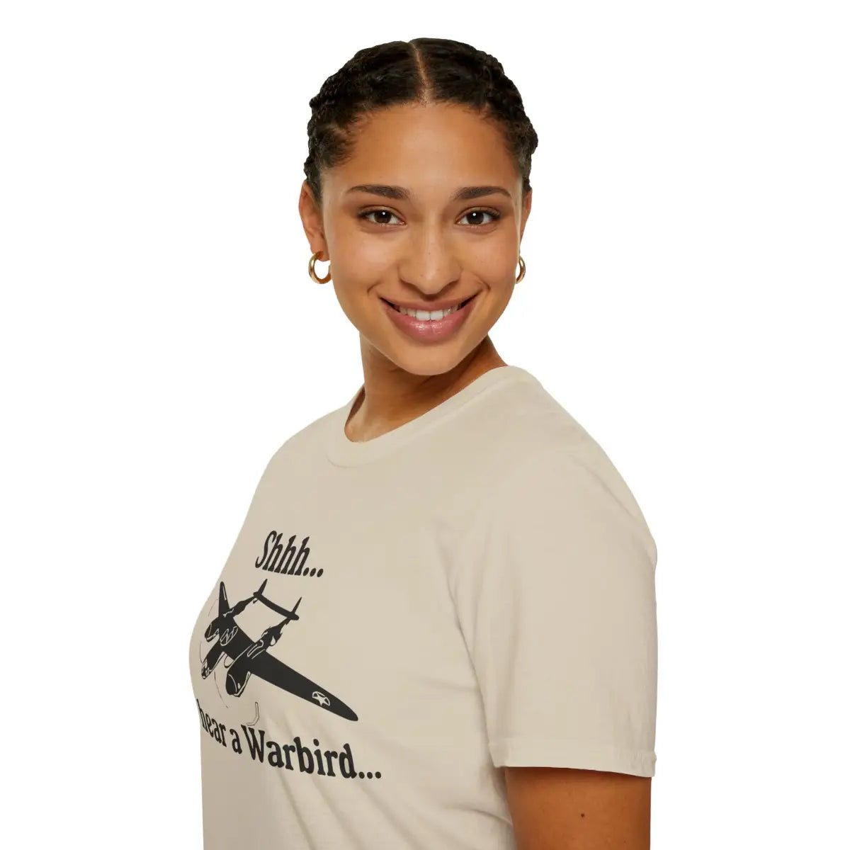 Shhh... I Hear a Warbird - P-38 - T-Shirt - Pilot gifts - WWII warbird t-shirt