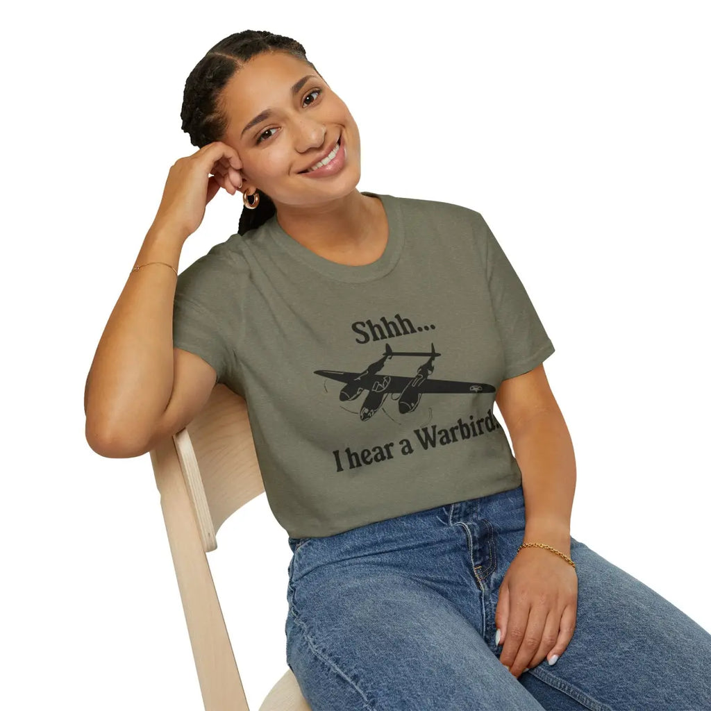 Shhh... I Hear a Warbird - P-38 - T-Shirt - Pilot gifts - WWII warbird t-shirt
