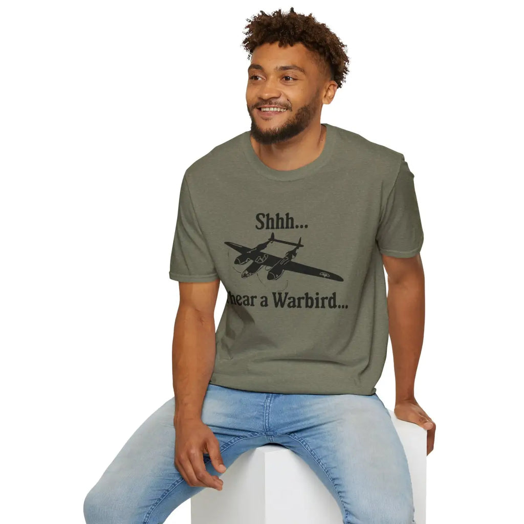 Shhh... I Hear a Warbird - P-38 - T-Shirt - Pilot gifts - WWII warbird t-shirt