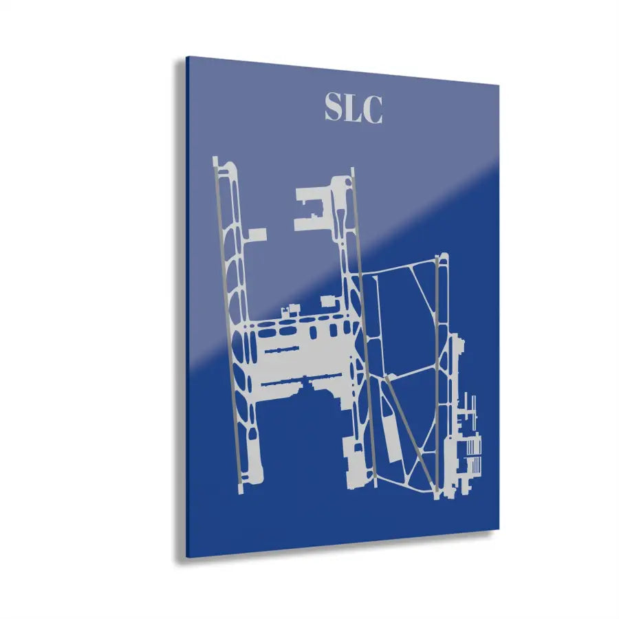 SLC - Salt Lake City International Acrylic Print - Home Decor - Pilot gifts - WWII warbird t-shirt