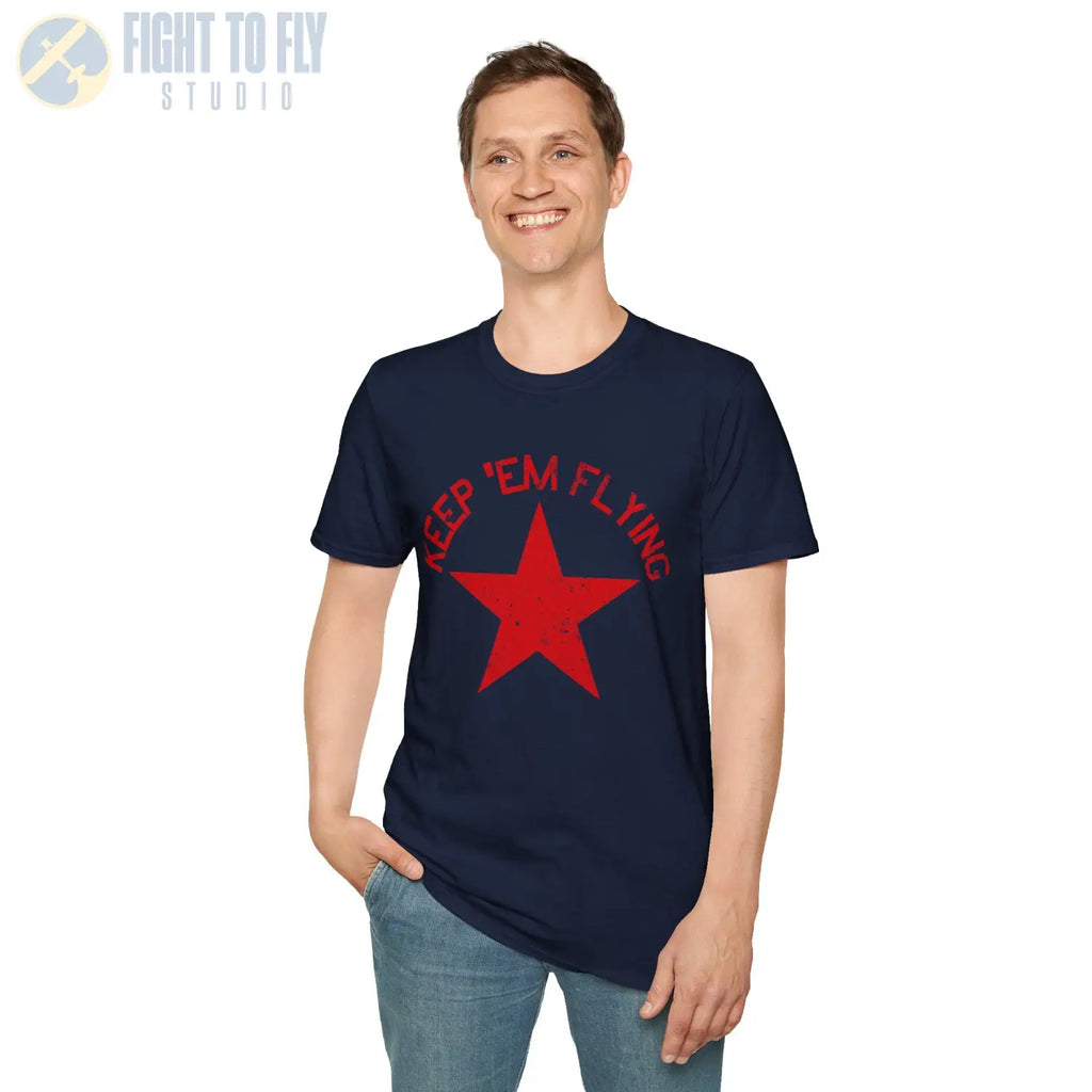 Soviet Union Red Star “Keep ’Em Flying” T Shirt Pilot gifts WWII warbird t shirt