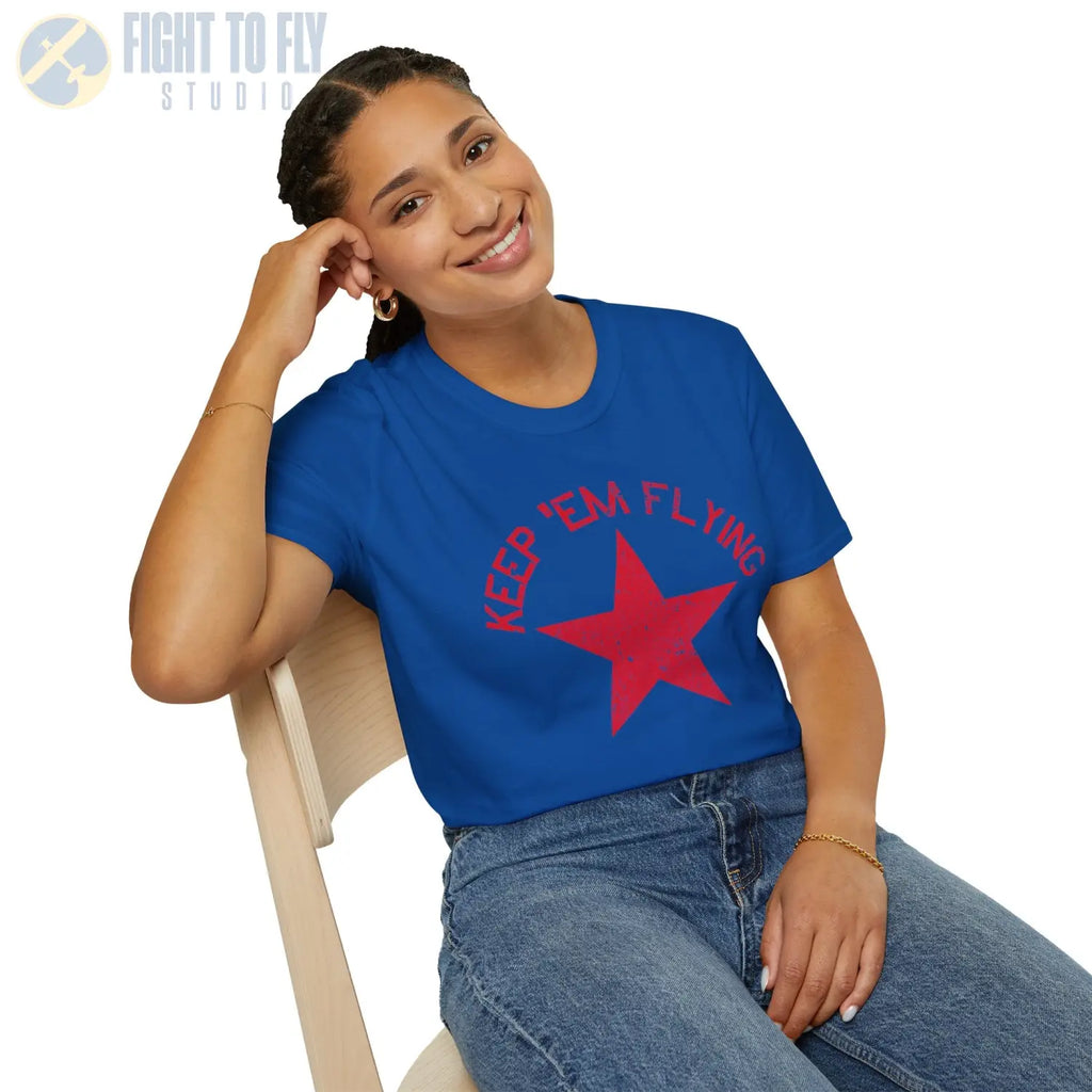 Soviet Union Red Star “Keep ’Em Flying” T Shirt Pilot gifts WWII warbird t shirt