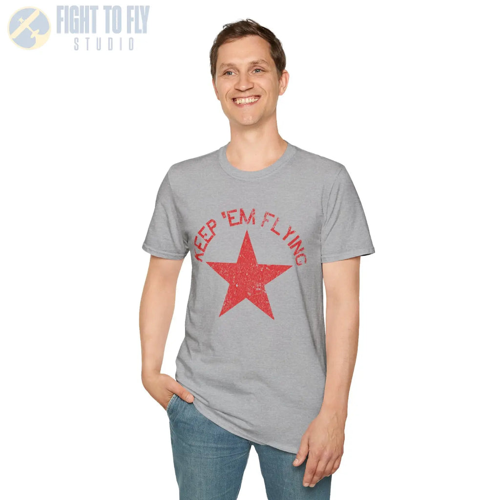Soviet Union Red Star “Keep ’Em Flying” T Shirt Pilot gifts WWII warbird t shirt