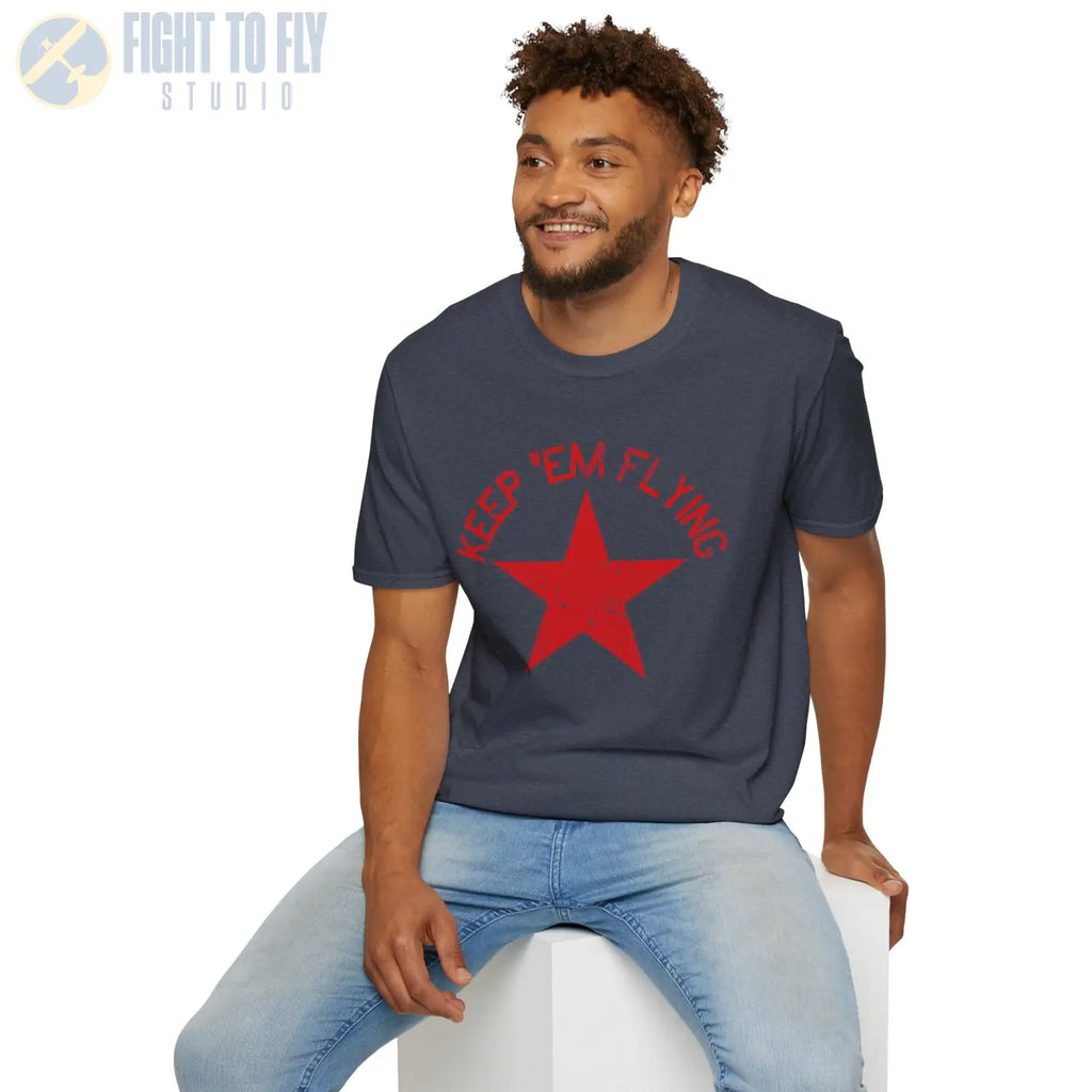 Soviet Union Red Star “Keep ’Em Flying” T Shirt Pilot gifts WWII warbird t shirt