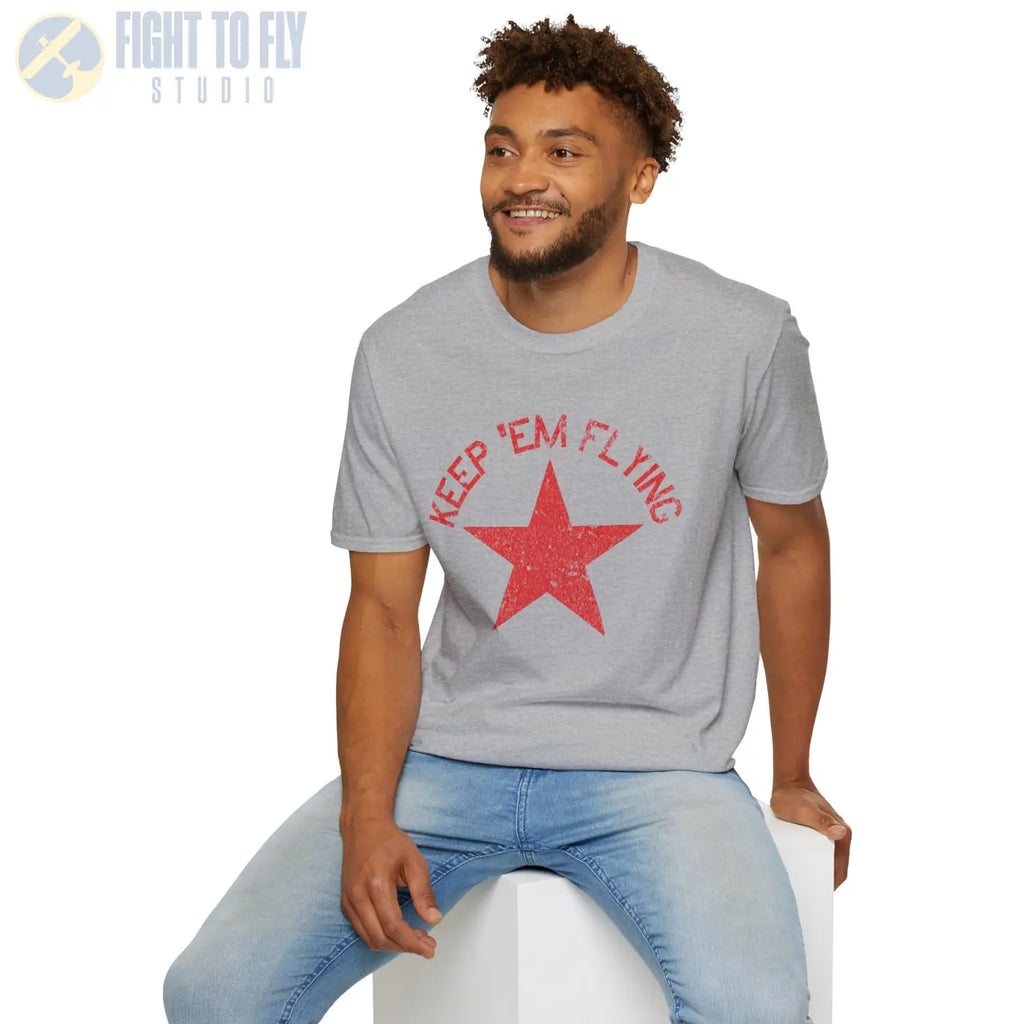 Soviet Union Red Star “Keep ’Em Flying” T Shirt Pilot gifts WWII warbird t shirt