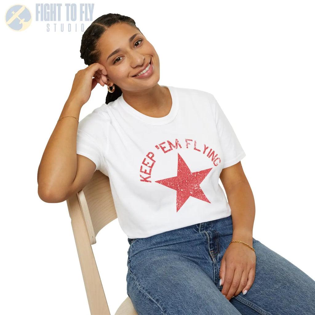 Soviet Union Red Star “Keep ’Em Flying” T Shirt Pilot gifts WWII warbird t shirt