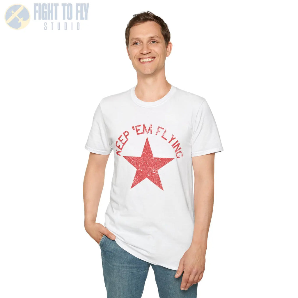 Soviet Union Red Star “Keep ’Em Flying” T Shirt Pilot gifts WWII warbird t shirt