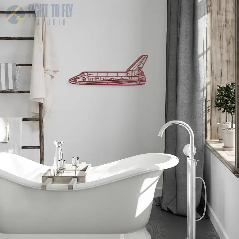 Space Shuttle Orbiter Die Cut Metal Wall Art - Sign - Pilot gifts - WWII warbird t-shirt