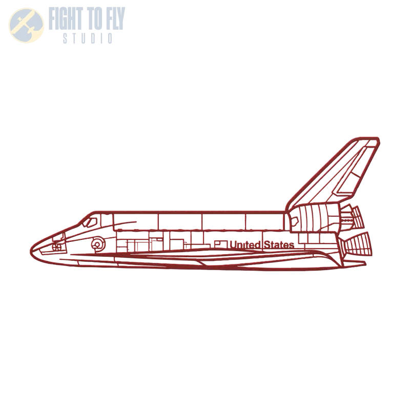 Space Shuttle Orbiter Die Cut Metal Wall Art - Sign - Pilot gifts - WWII warbird t-shirt