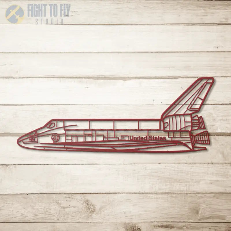 Space Shuttle Orbiter Die Cut Metal Wall Art - Sign - Pilot gifts - WWII warbird t-shirt