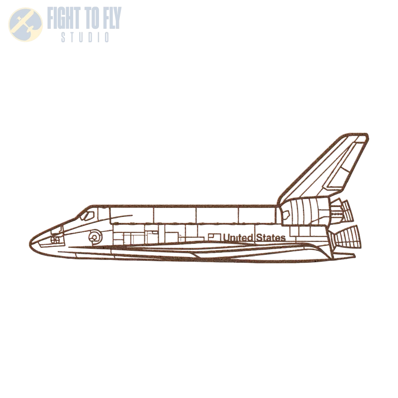 Space Shuttle Orbiter Die Cut Metal Wall Art - Sign - Pilot gifts - WWII warbird t-shirt