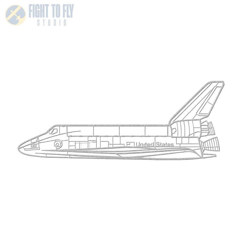 Space Shuttle Orbiter Die Cut Metal Wall Art - Sign - Pilot gifts - WWII warbird t-shirt