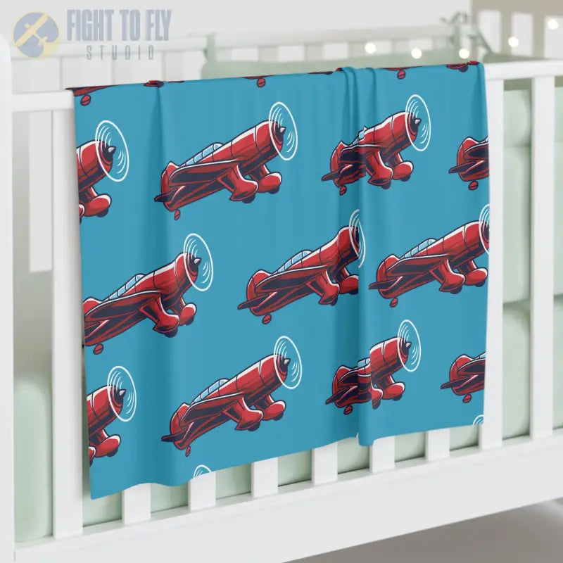Speedy Skies Baby Blanket – Red Racing Plane Adventure - Home Decor - Pilot gifts - WWII warbird t-shirt
