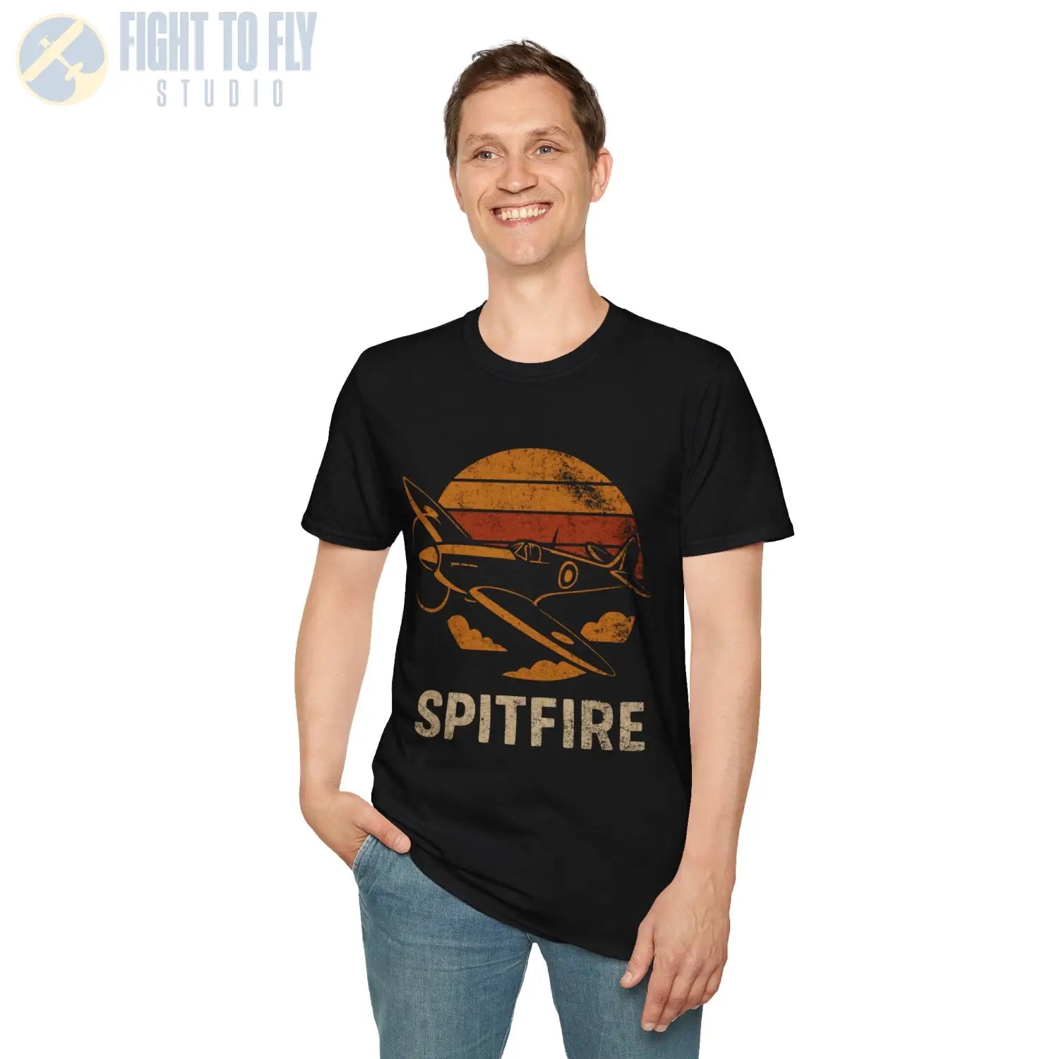 Spitfire Mk Vc “Retro Heritage” WWII T-Shirt - Pilot gifts - warbird t-shirt