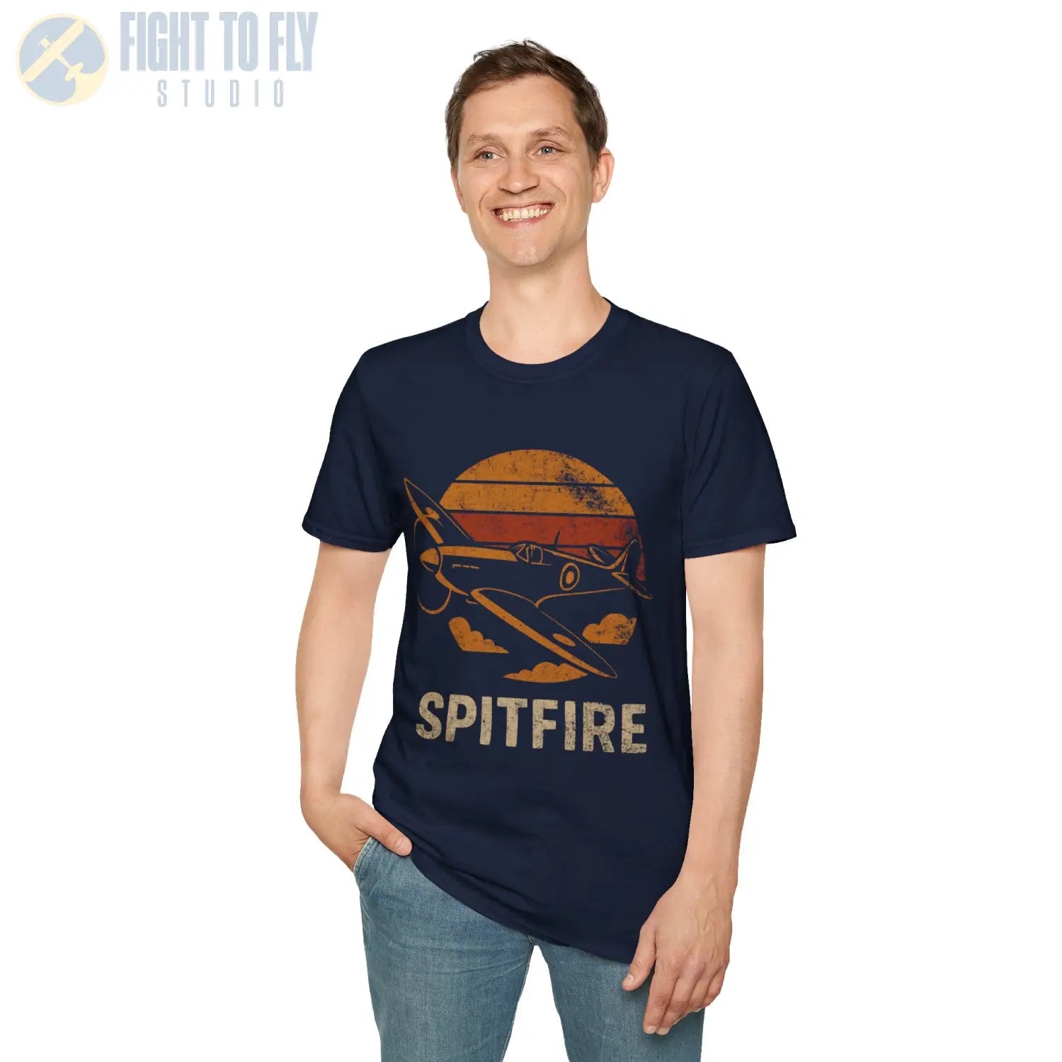 Spitfire Mk Vc “Retro Heritage” WWII T-Shirt - Pilot gifts - warbird t-shirt