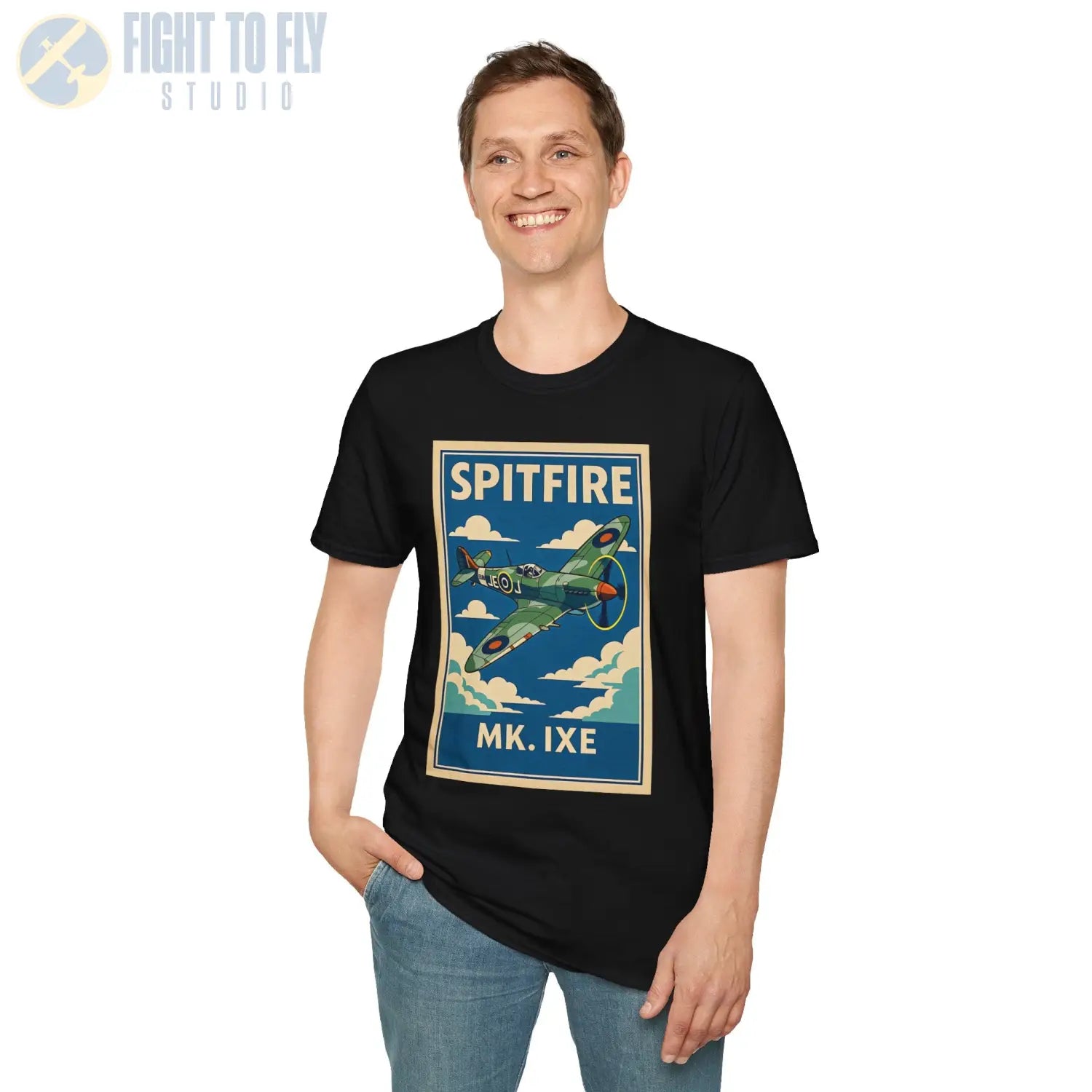 Spitfire Premium Full Graphic T-Shirt - Pilot gifts - WWII warbird t-shirt